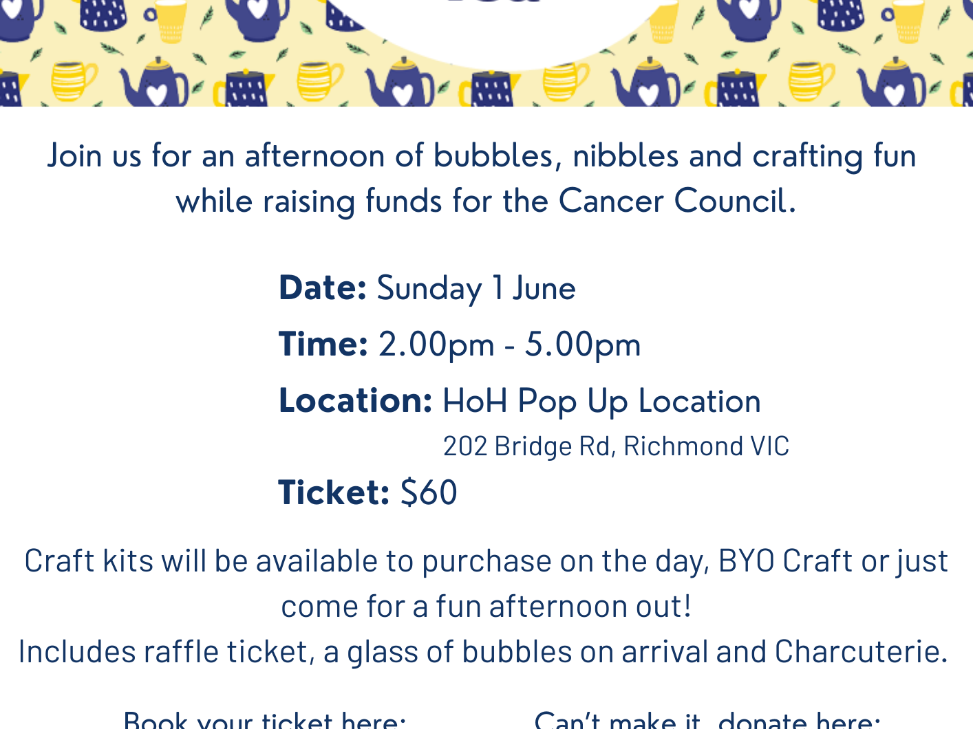 Join House of Handmade for Australia's Biggest Crafter-noon Tea!