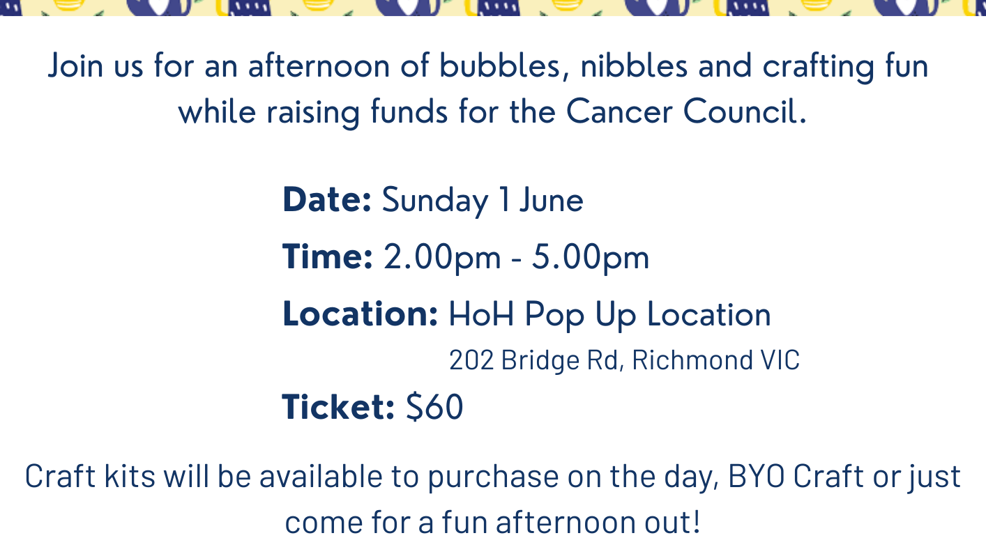 Join House of Handmade for Australia's Biggest Crafter-noon Tea!