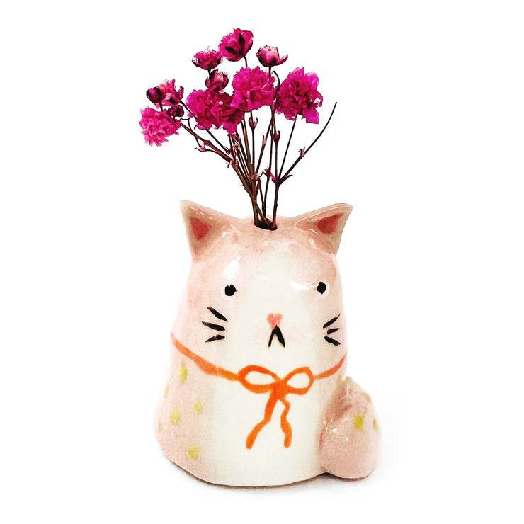 Mini Ceramic Cat Vases