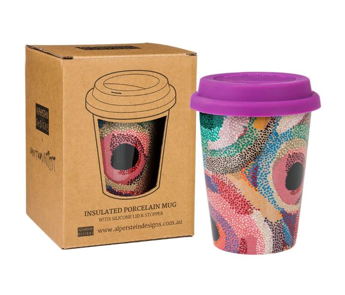 Aboriginal Art Insulated Porcelain Travel Mug