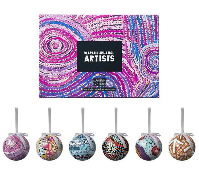 Aboriginal Art Christmas Baubles 6 Pack