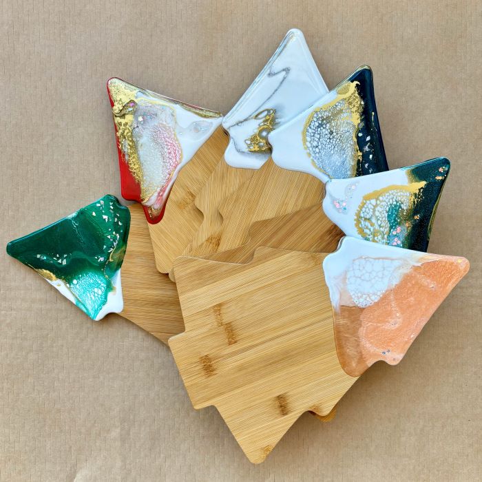 Christmas Tree Resin Cheese Boards