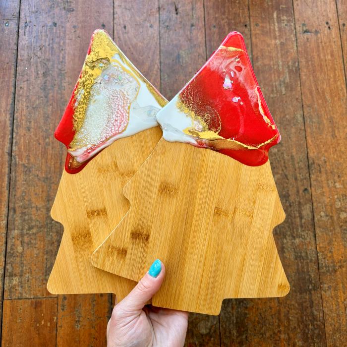 Christmas Tree Resin Cheese Boards