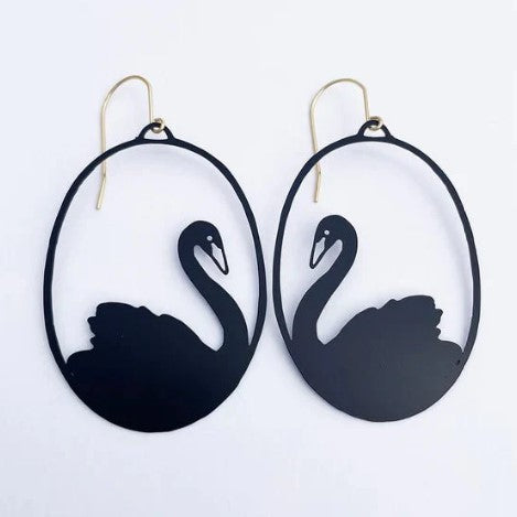 Handmade Recycled Metal Animal Earrings - BLACK