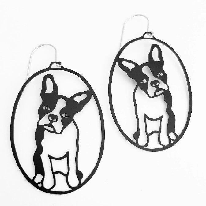 Handmade Recycled Metal Animal Earrings - BLACK