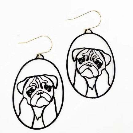 Handmade Recycled Metal Animal Earrings - BLACK