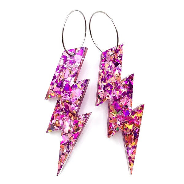 Wam Bam Lightning Glitter Earrings