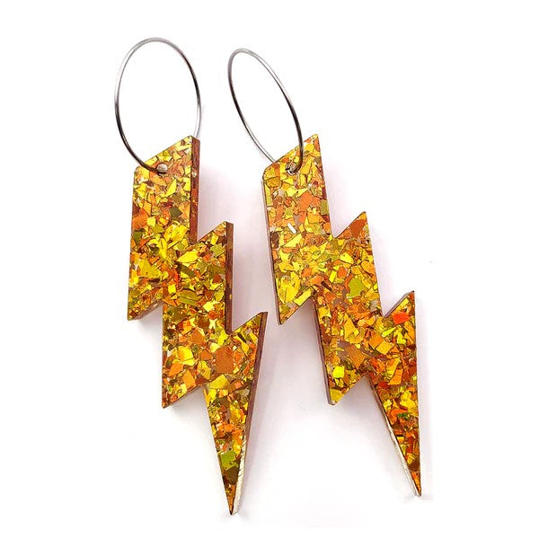 Wam Bam Lightning Glitter Earrings