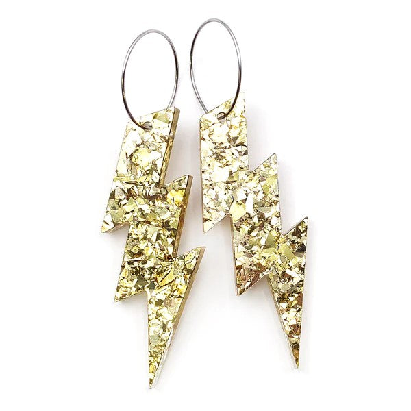 Wam Bam Lightning Glitter Earrings