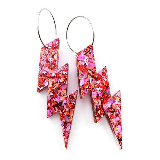 Wam Bam Lightning Glitter Earrings