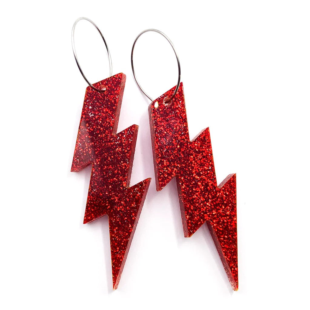 Wam Bam Lightning Glitter Earrings