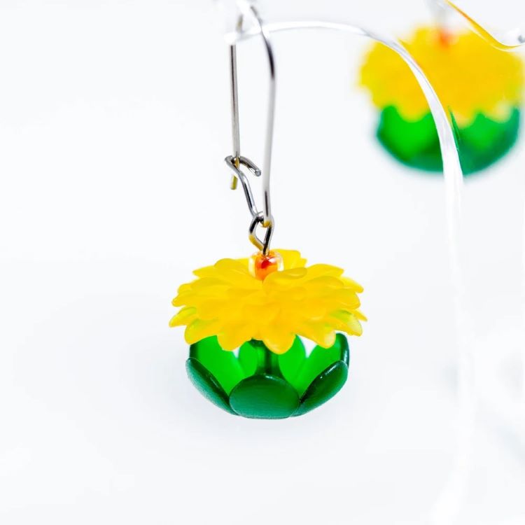 Handmade Floral Resin Earrings