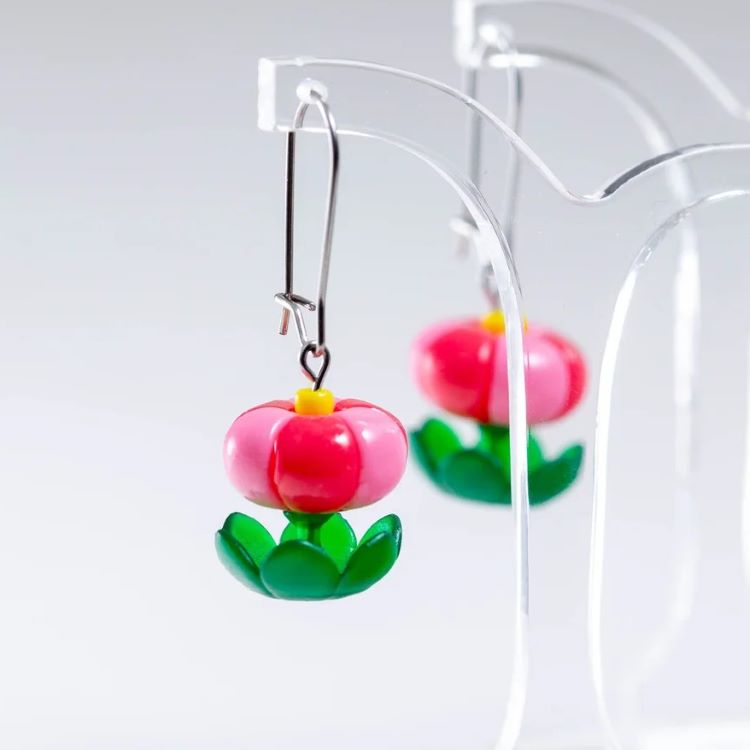 Handmade Floral Resin Earrings