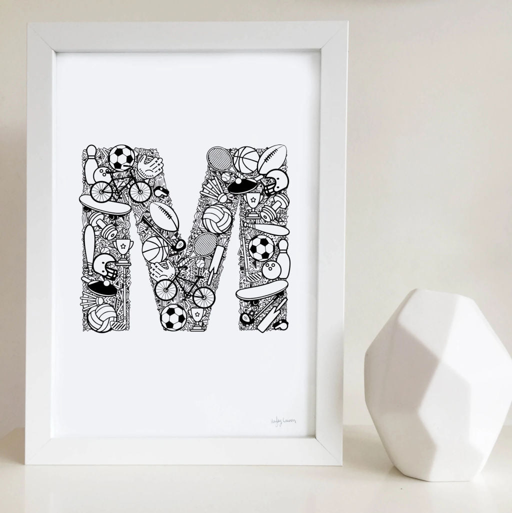 Sporty Alphabet Print