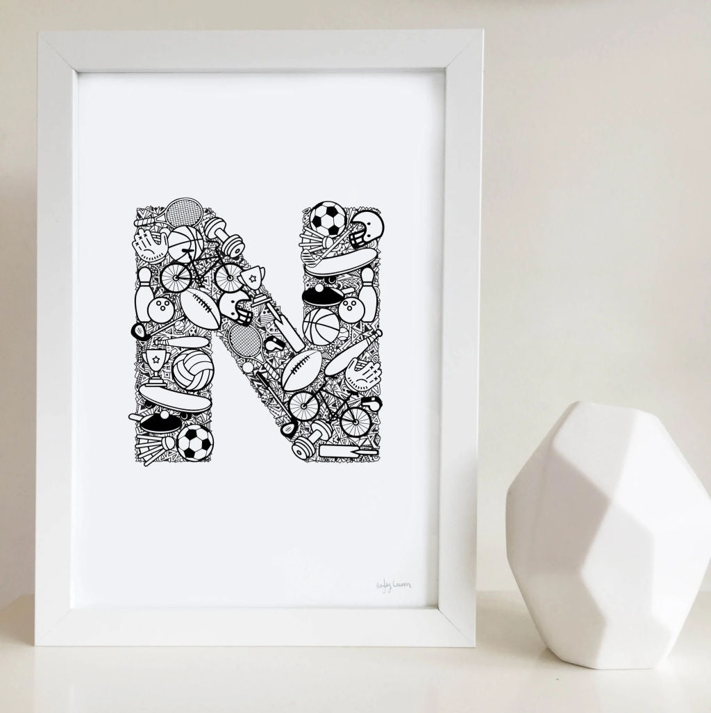 Sporty Alphabet Print