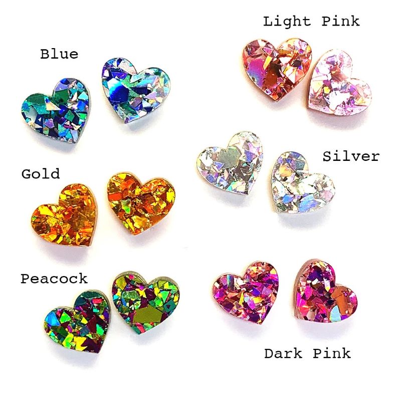 Glitter Heart Stud