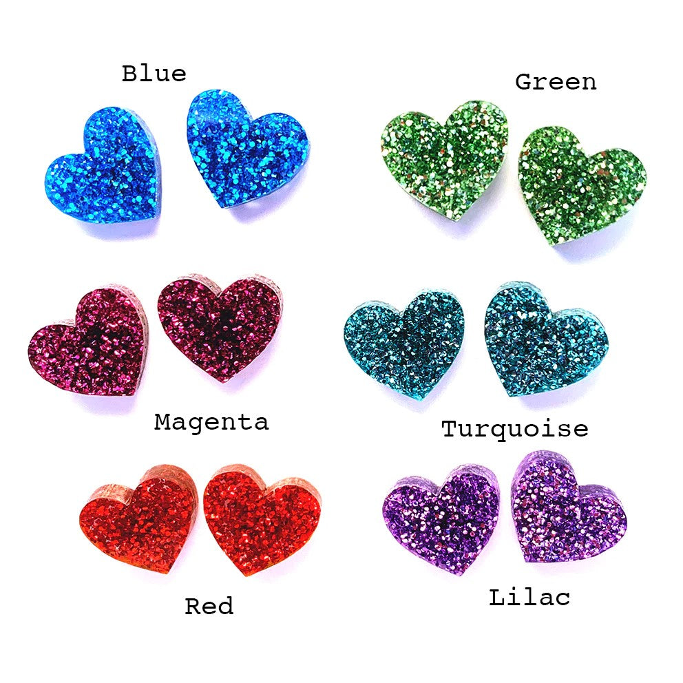 Glitter Heart Stud