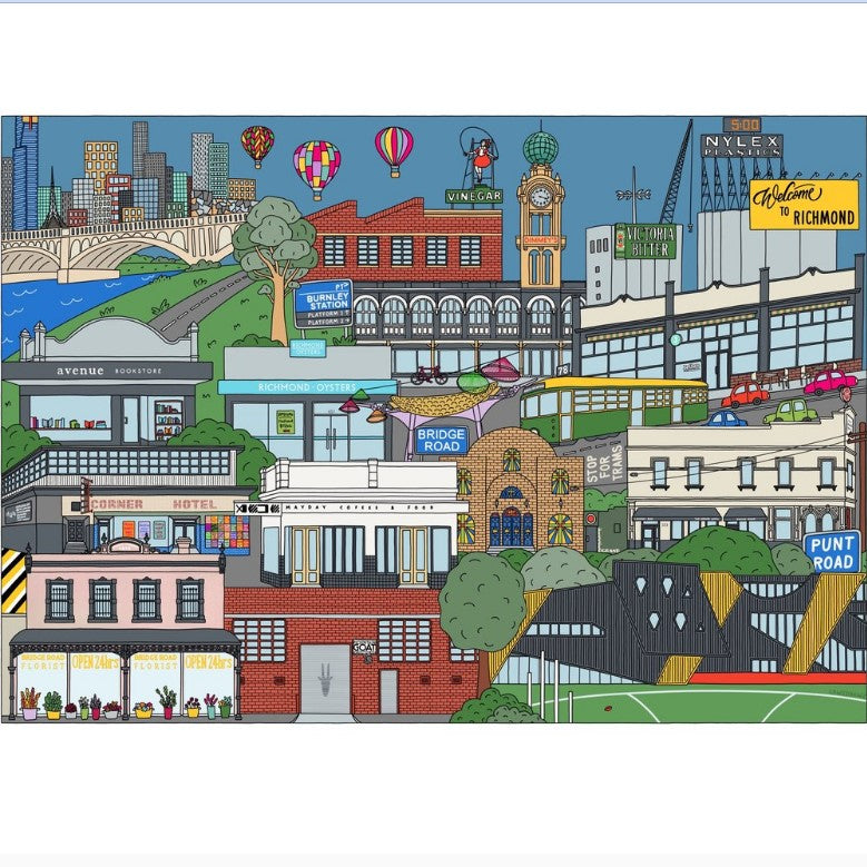 Places of Melbourne Suburb Prints by Lawz Drawz