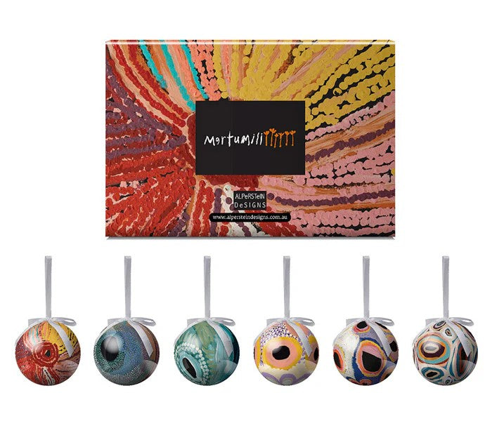 Aboriginal Art Christmas Baubles 6 Pack