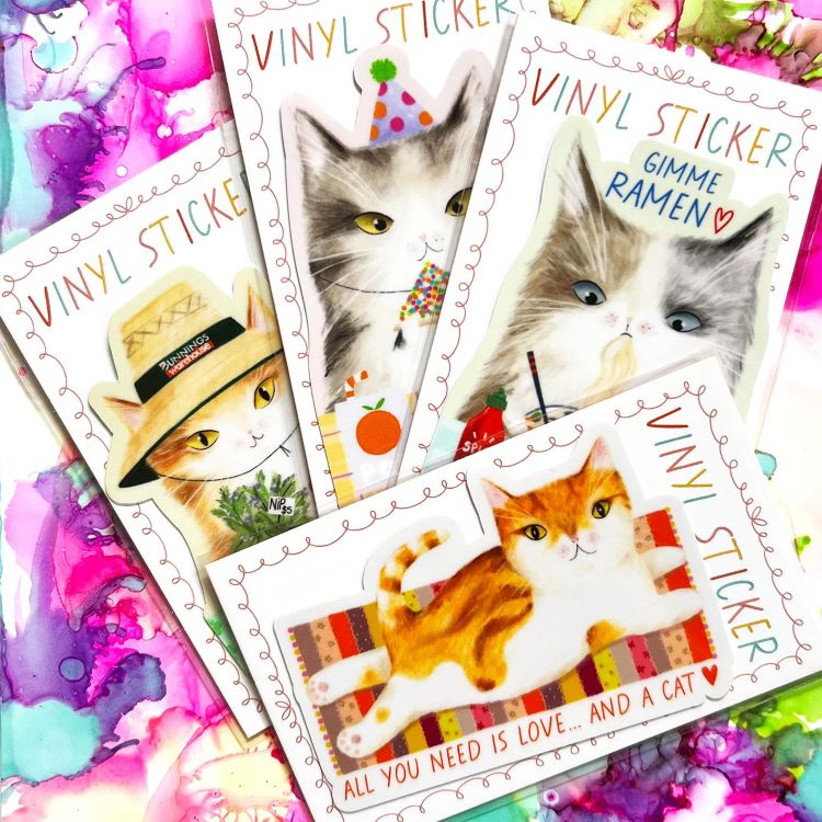 Cat Vinyl Art Stickers