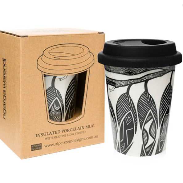 Aboriginal Art Insulated Porcelain Travel Mug