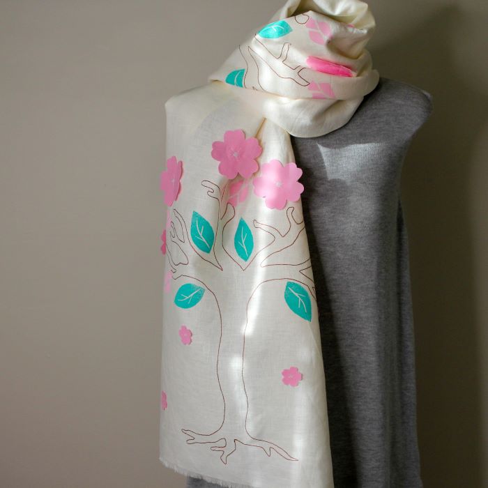 Handmade Embroidered Linen Scarves