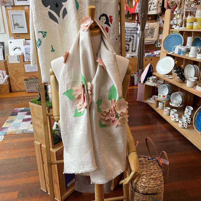 Handmade Embroidered Linen Scarves