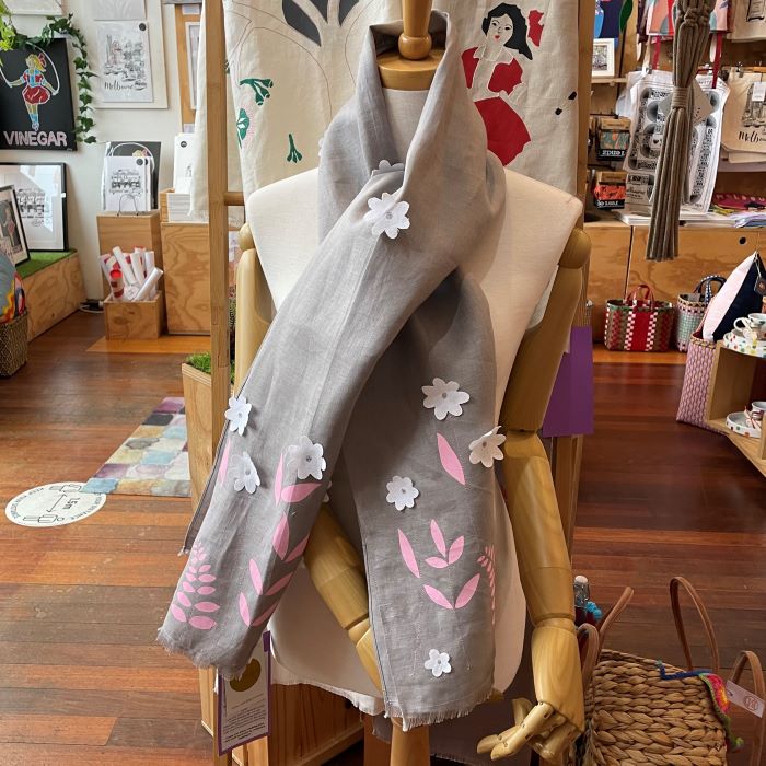 Handmade Embroidered Linen Scarves