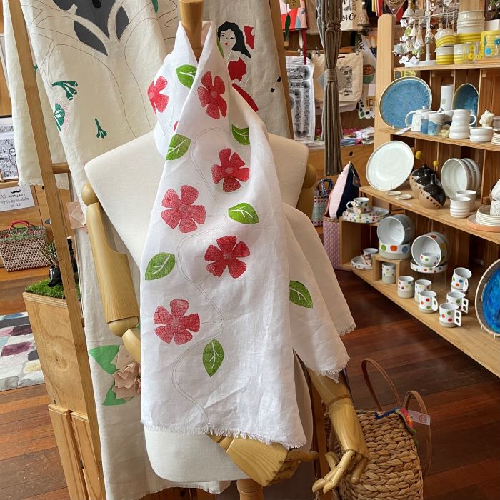 Handmade Embroidered Linen Scarves
