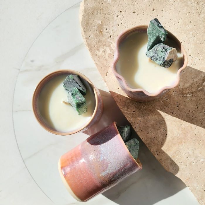 Handmade Ceramic Crystal Candles