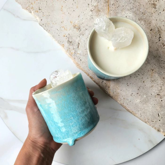 Handmade Ceramic Crystal Candles