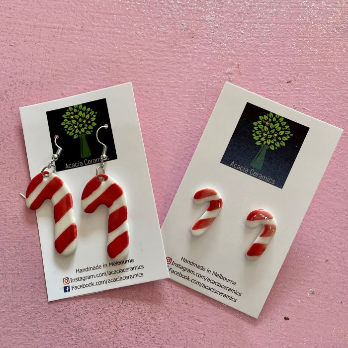 Handmade Ceramic Christmas Earrings