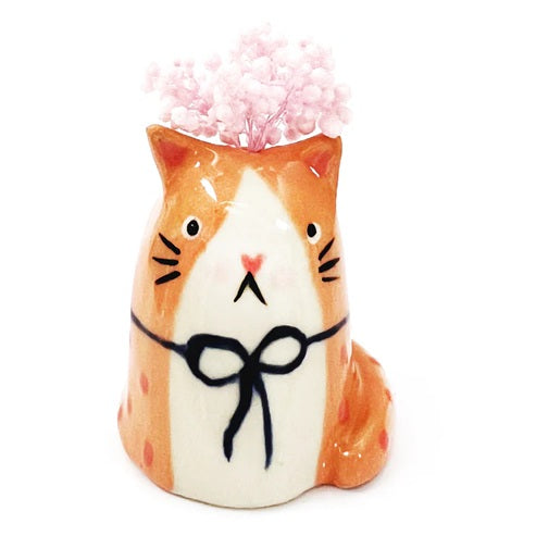 Mini Ceramic Cat Vases