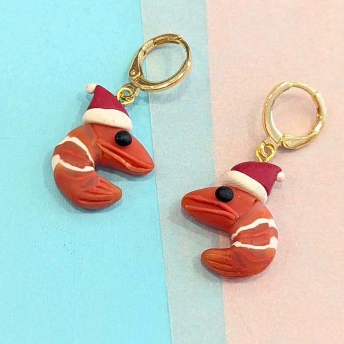 Handmade Foodie Christmas Earrings