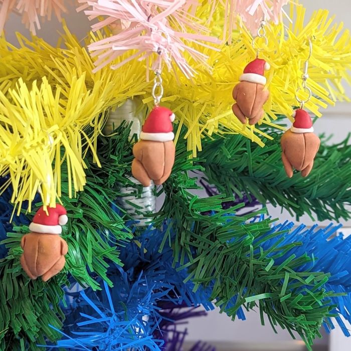 Handmade Foodie Christmas Earrings