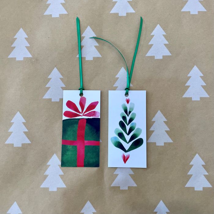 Handmade Traditional Christmas Tags