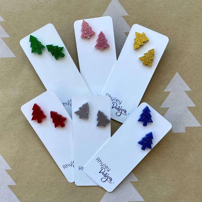 Handmade Christmas Studs - Acrylic
