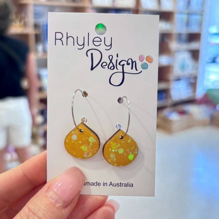 Handmade Glitter Teardrop Earrings
