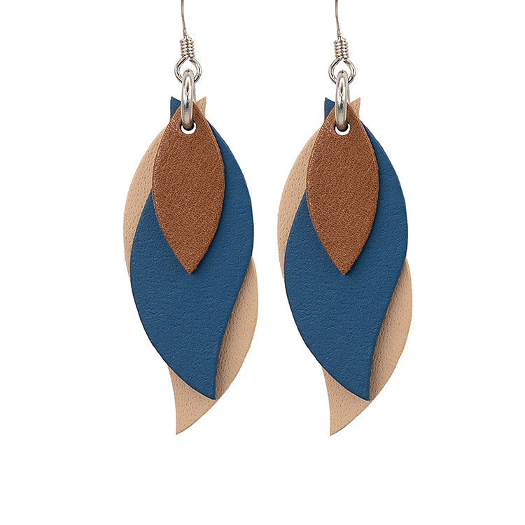 Handmade Leather Earrings - Leaf