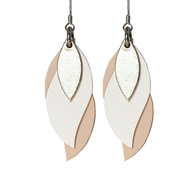 Handmade Leather Earrings - Leaf