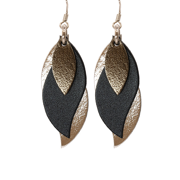 Handmade Leather Earrings - Leaf