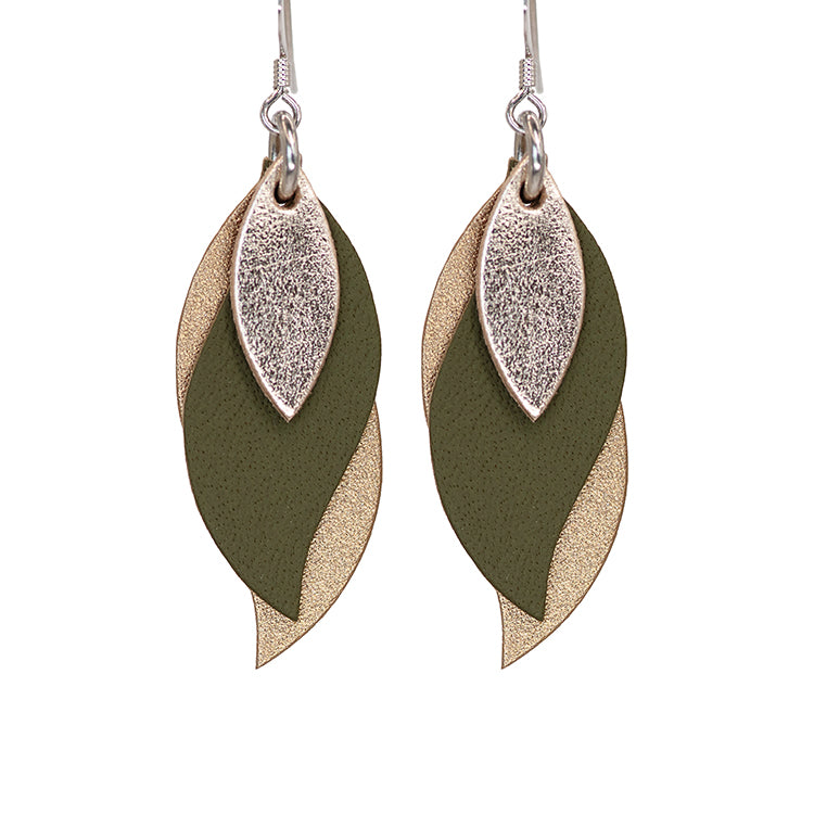 Handmade Leather Earrings - Leaf