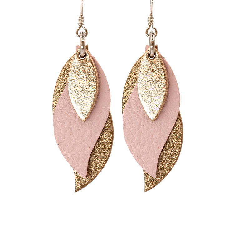 Handmade Leather Earrings - Leaf