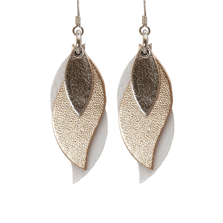 Handmade Leather Earrings - Leaf