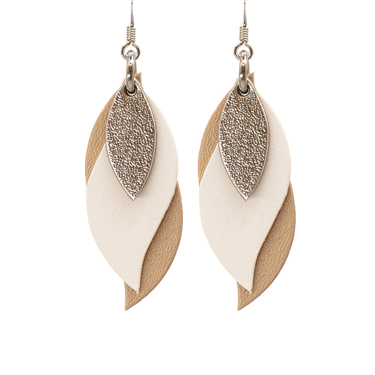 Handmade Leather Earrings - Leaf