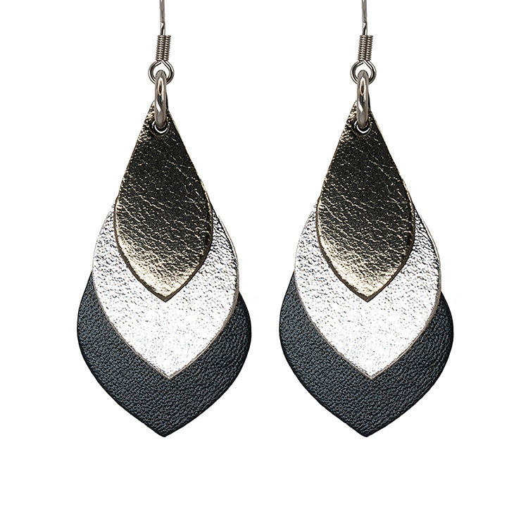 Handmade Leather Earrings - Teardrops