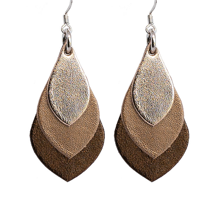 Handmade Leather Earrings - Teardrops