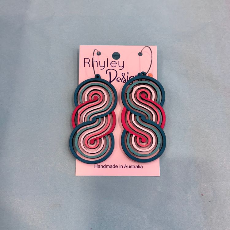 Hand Painted Infinity Statement Earrings