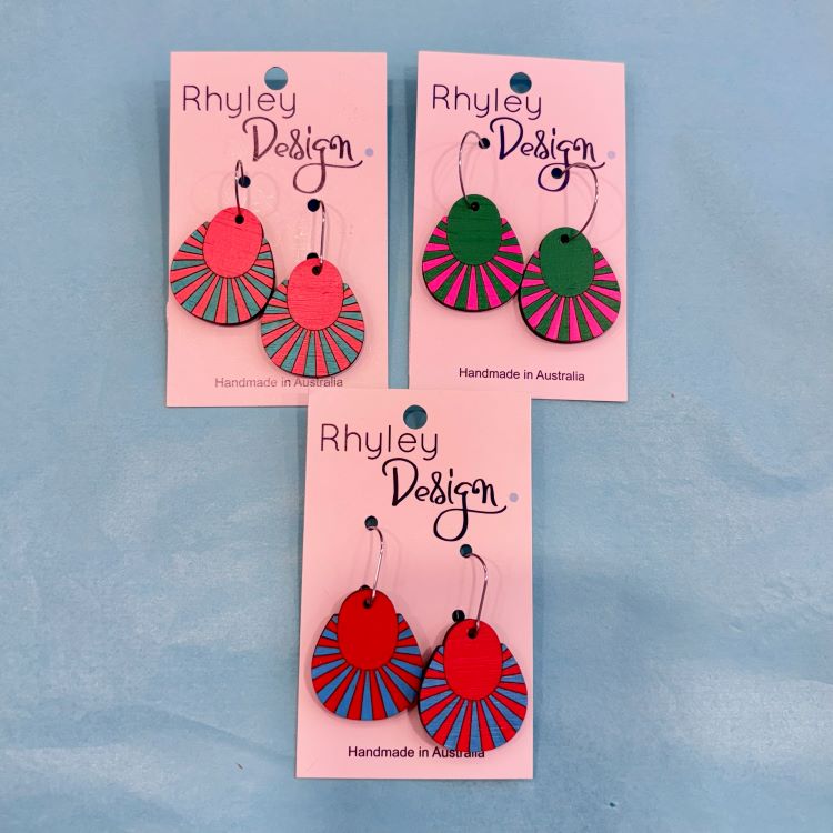 Hand Painted Sun's Ray's Earrings