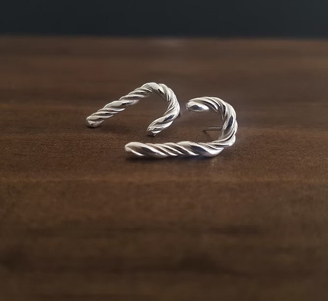 Handmade Sterling Silver Christmas Studs